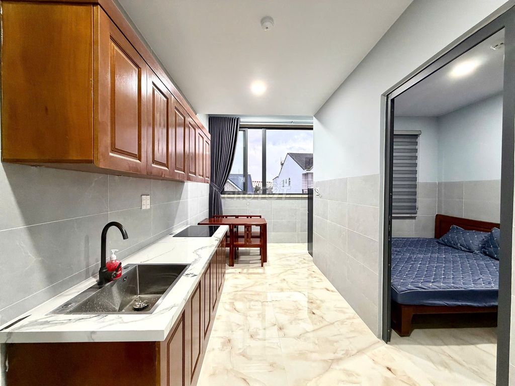 CHO THUÊ CĂN HỘ 1 PHÒNG NGỦ FULL NỘI THẤT CÓ CỬA SỔ THOÁNG MÁT ĐƯỜNG