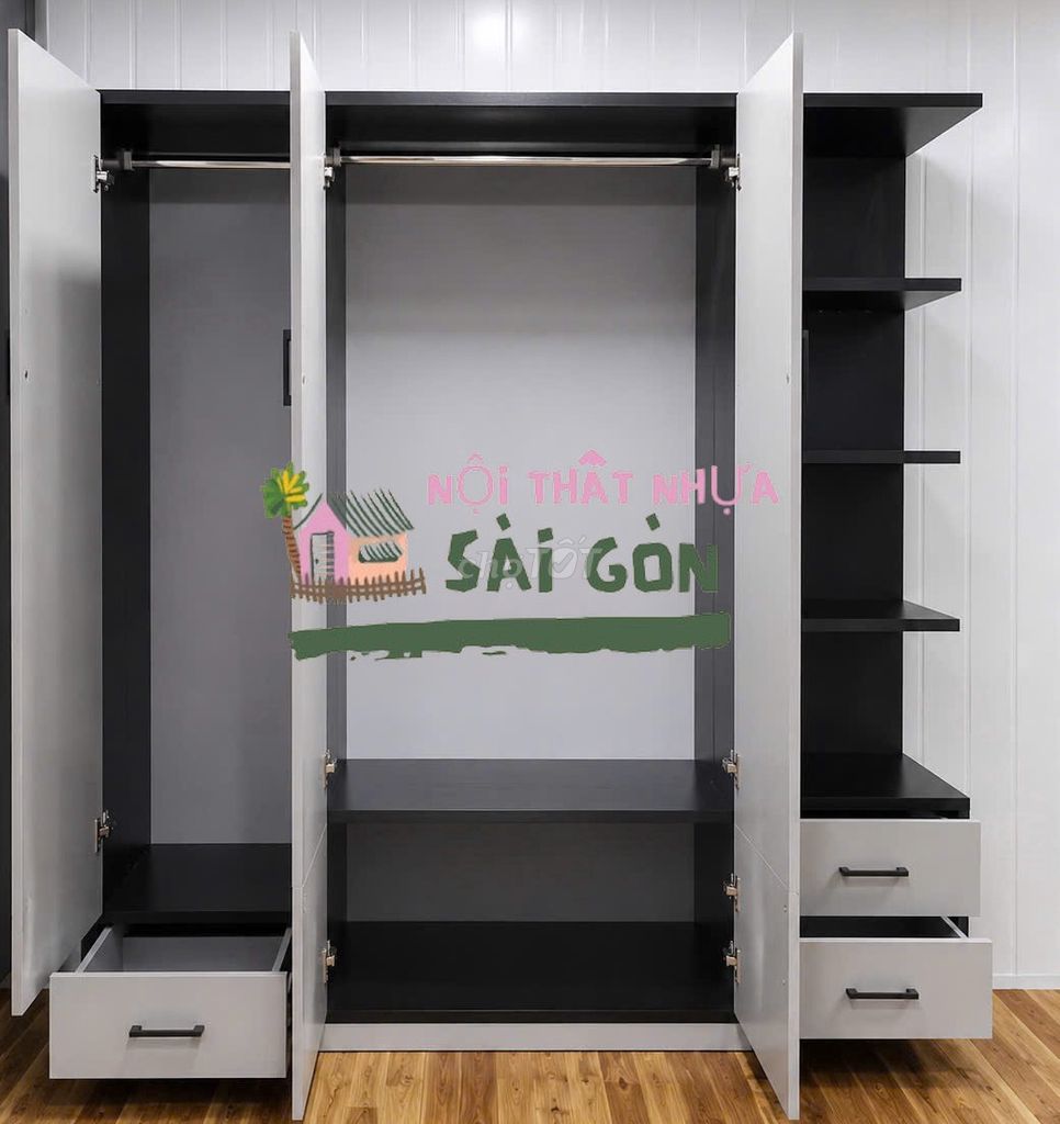 Tủ quần áo Nhựa Đài Loan 1m8x1m45x45cm . Mua bán Tủ, kệ gia đình tại Thành phố Thuận An Bình Dương được đăng bởi Nội thất giá xưởng hình 1