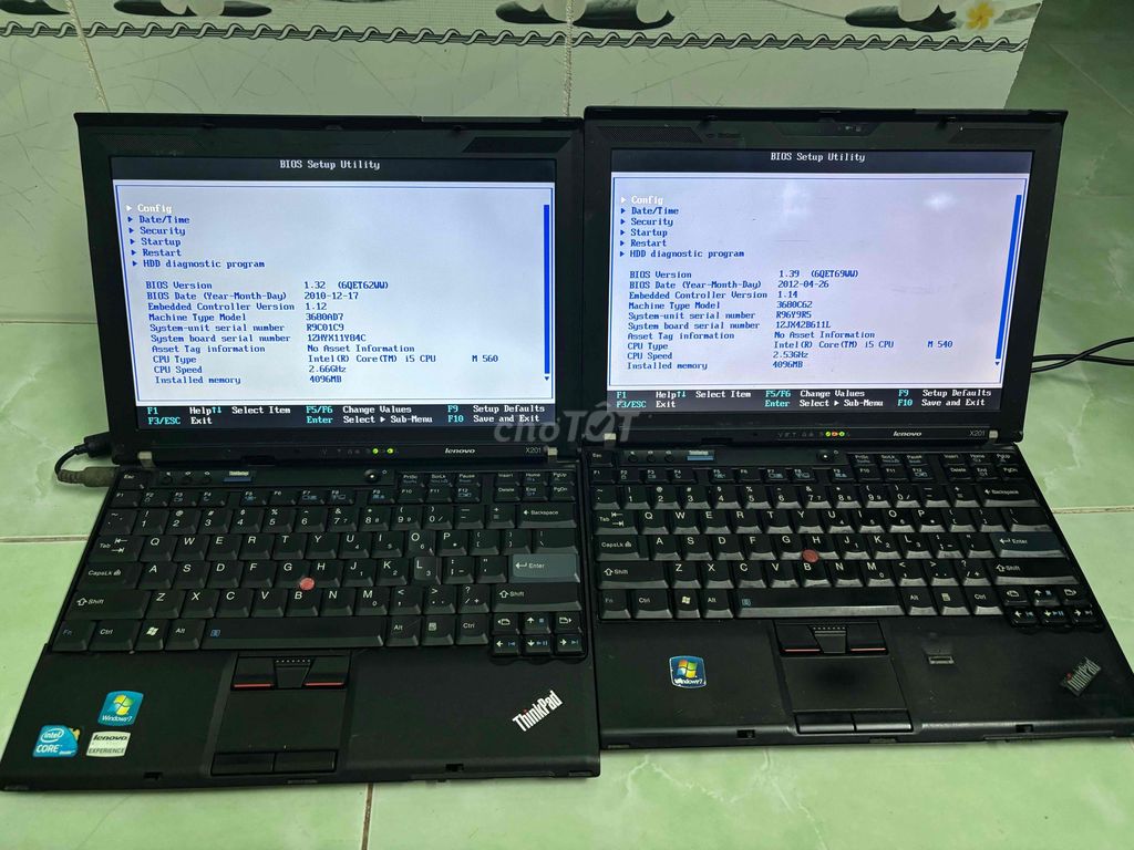 2 Xác thinkpad X201 Core i5-ram4/không ổ cứng