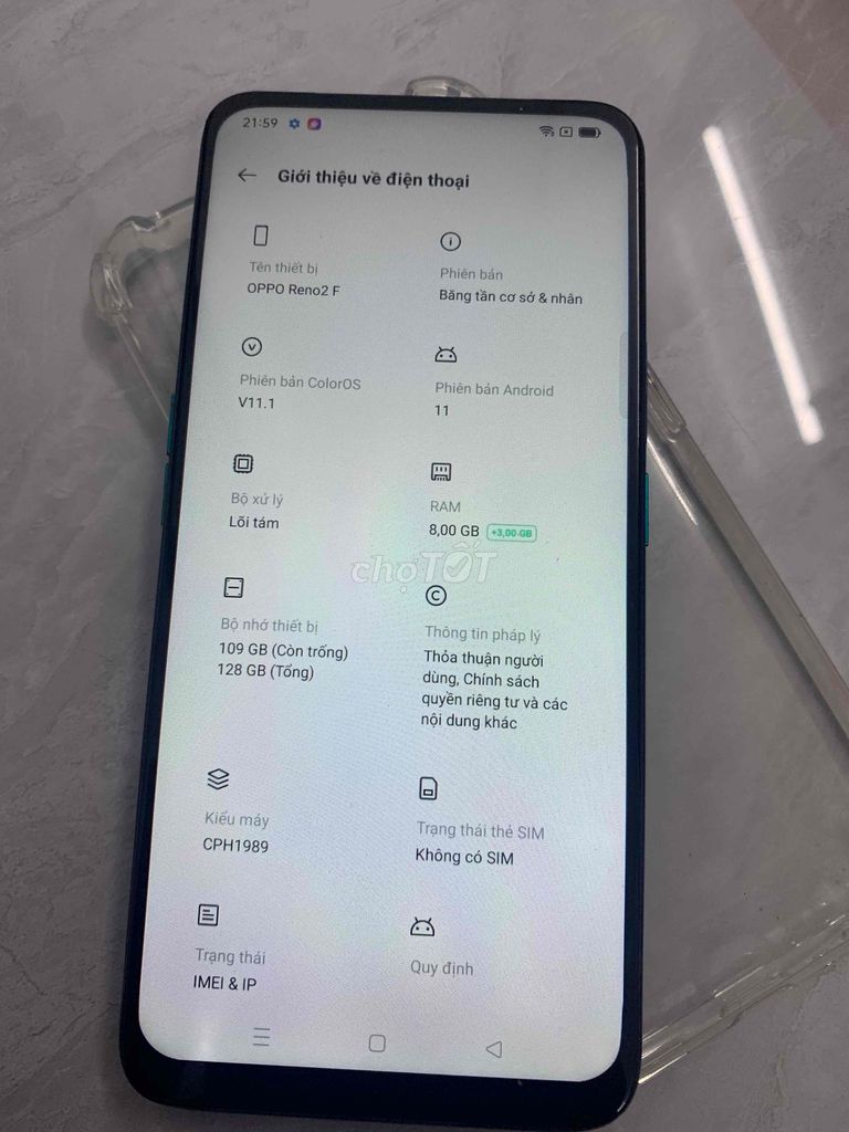 Oppo Reno 2F 8/128 màn lô xài Ok . cam thụt thò Ok