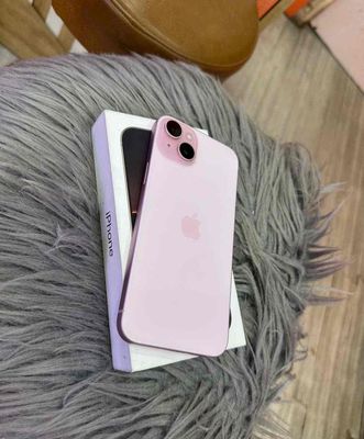 iPhone 15 256GB Hồng 2 sim pin new 100
