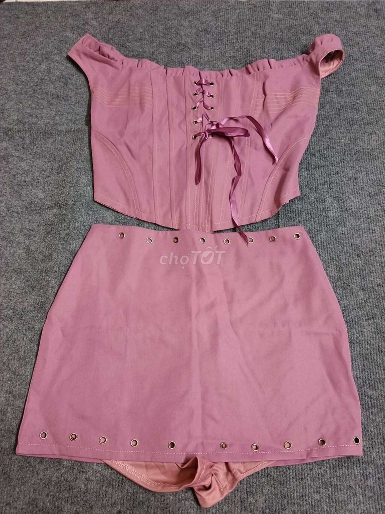 Set chân váy áo Nữ Hồng Size S, M. Mua bán Quần áo tại Quận 4 Tp Hồ Chí Minh được đăng bởi Shop đồ Cute hình 1
