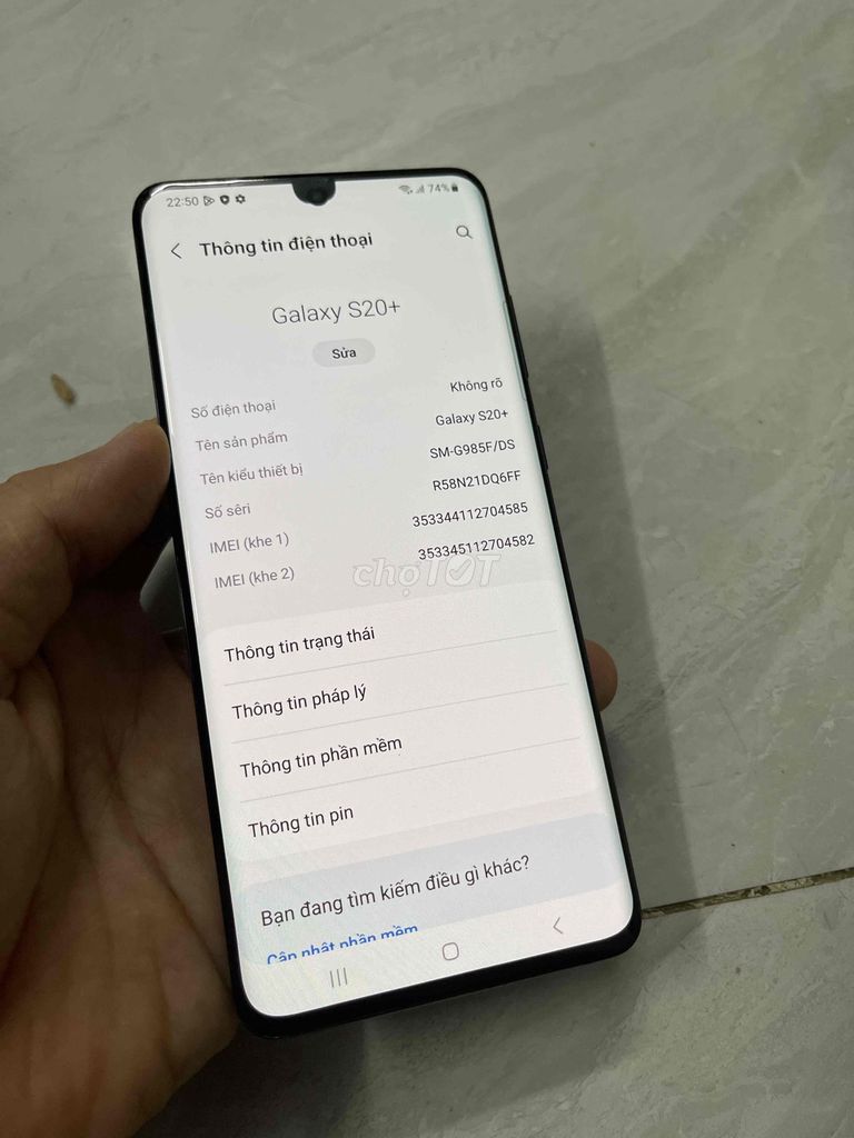 Samsung S20 Plus việt nam đốm màn. cam trước mờ. Mua bán Điện thoại tại Quận 8 Tp Hồ Chí Minh được đăng bởi điện thoại giá rẻ  hình 1