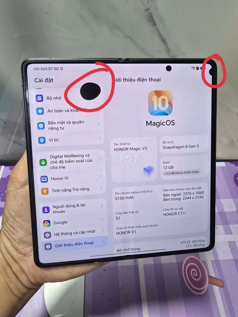 Honor Magic V3 quốc tế 12G/512G/2sim vật lý đẹp. Mua bán Điện thoại tại Quận 12 Tp Hồ Chí Minh được đăng bởi Cầm Đồ Thanh Lý hình 1