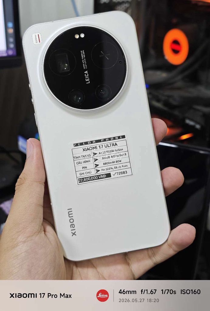 Xiaomi 17 Ultra 512GB Rom QT Fullbox. Mua bán Điện thoại tại Quận Ninh Kiều Cần Thơ được đăng bởi Zelda Phone hình 1