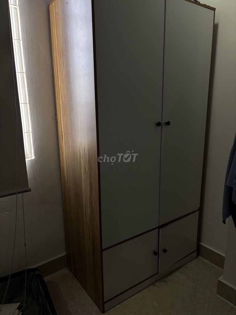 Tủ quần áo Gỗ ép Vân gỗ, Trắng 160x90x50cm. Mua bán Tủ, kệ gia đình tại Quận Bình Thạnh Tp Hồ Chí Minh được đăng bởi Lê Trung Đức Tài hình 1