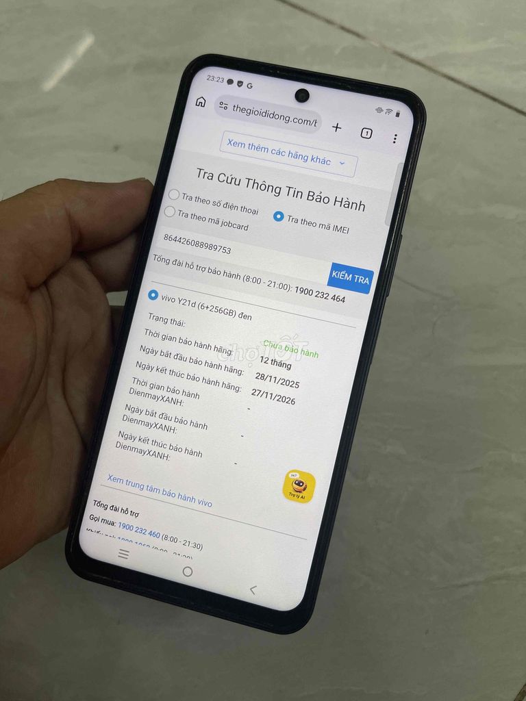 Vivo Y21D 256GB Bảo Hành TGDD 11/2026 đẹp keng. Mua bán Điện thoại tại Quận 8 Tp Hồ Chí Minh được đăng bởi Thanh Tâm Mobile hình 1