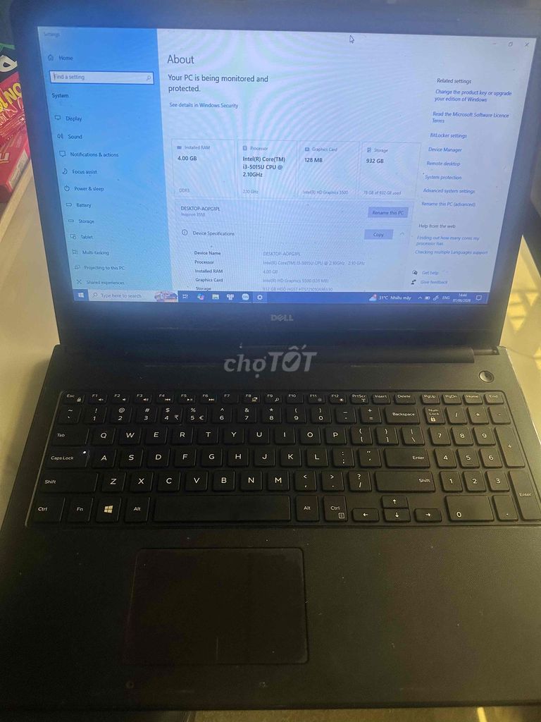 Dell Inspiron 3558 i3-5005u 4GB/932GB. Mua bán Laptop tại Quận 12 Tp Hồ Chí Minh được đăng bởi HoàngNhân hình 1
