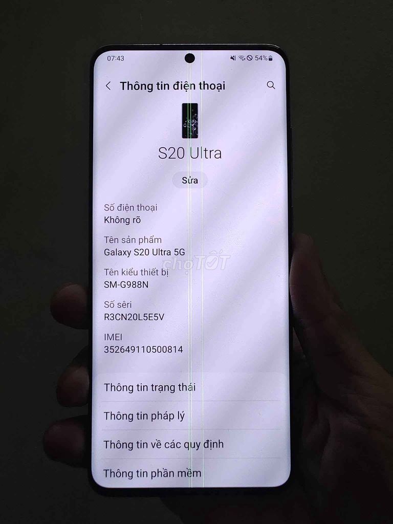 Samsung S20 Ultra 12GB 256GB Xám. Mua bán Điện thoại tại Quận 5 Tp Hồ Chí Minh được đăng bởi Hội Đồ Điện Tử hình 1