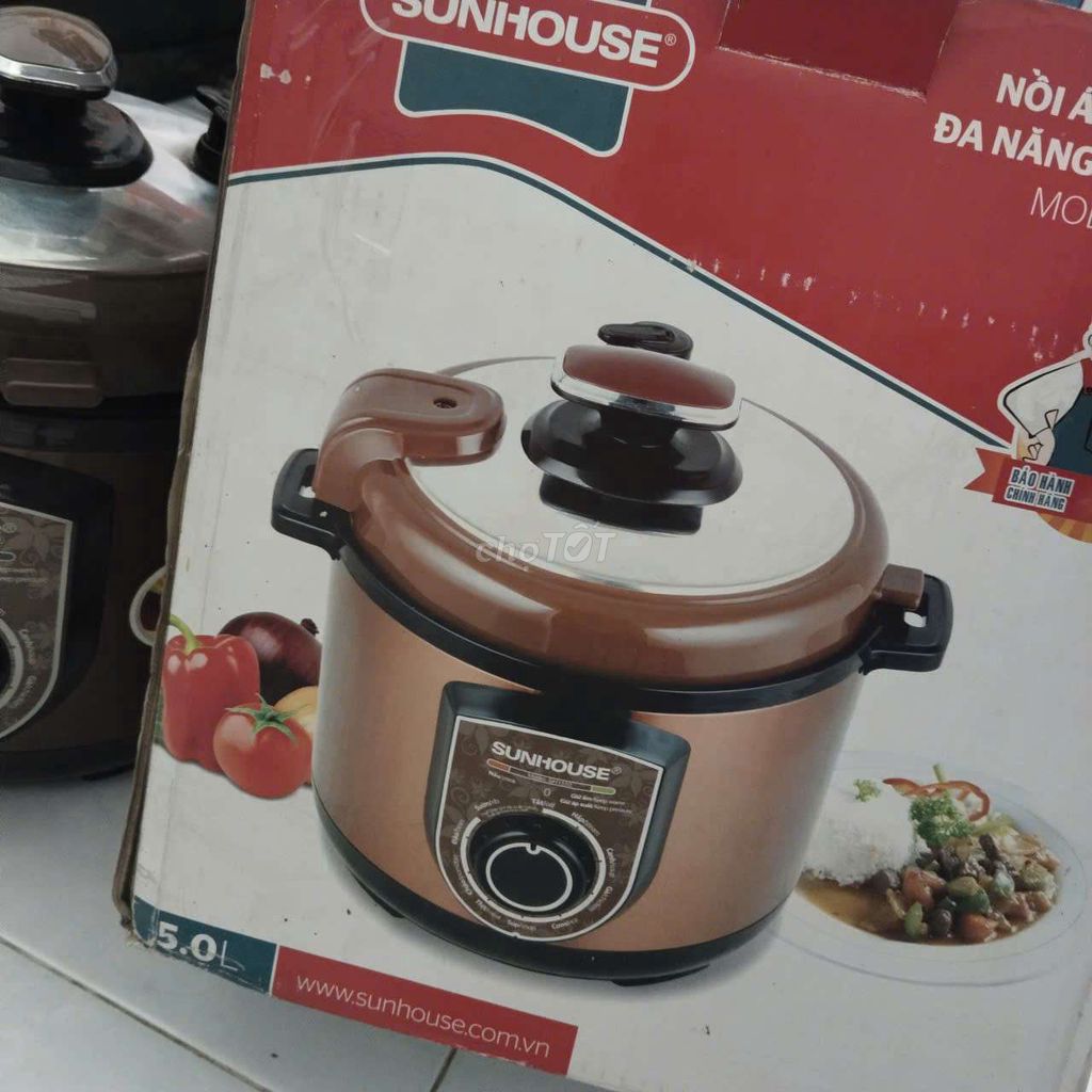 Nồi áp suất điện SUNHOUSE 5.0L Nâu. Mua bán Bếp, lò, đồ điện nhà bếp tại Quận Ninh Kiều Cần Thơ được đăng bởi Hoàng Yến hình 1