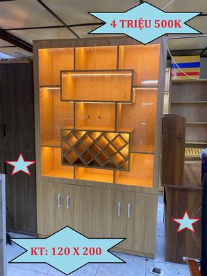 TỦ TRƯNG BÀY RƯỢU & TỦ 120X200X40 VÁN VÀNG GỖ. Mua bán Tủ, kệ gia đình tại Quận Tân Bình Tp Hồ Chí Minh được đăng bởi Minh Thư Nội Thất Đình Bắc