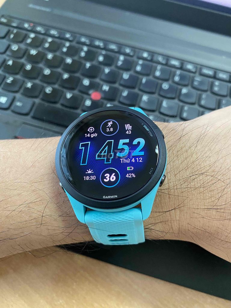 Garmin Forerunner 265 Music Xanh Ngọc Đã sử dụng. Mua bán Thiết bị đeo thông minh tại Quận Nam Từ Liêm Hà Nội được đăng bởi Ngọc Quý hình 1