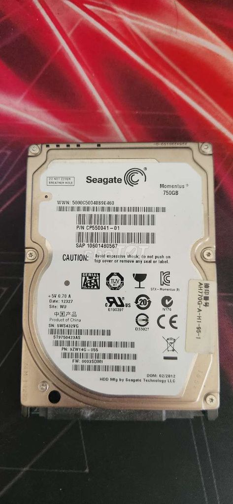 Ổ cứng HDD Seagate 750GB Laptop Đã sử dụng. Mua bán Linh kiện (RAM, Card...) tại Huyện Long Hồ Vĩnh Long được đăng bởi Tuấn hình 1