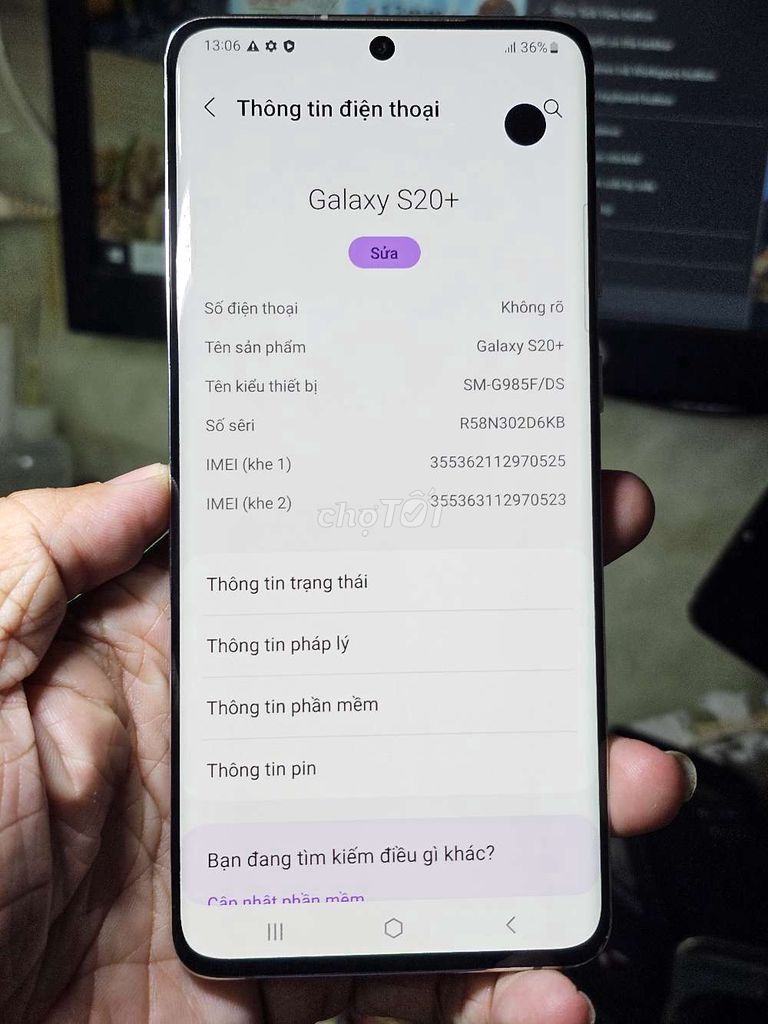  Galaxy S20+ 128GB VN đẹp 98% giá rẻ . Mua bán Điện thoại tại Quận 8 Tp Hồ Chí Minh được đăng bởi Thiên Hòa mobile  hình 1