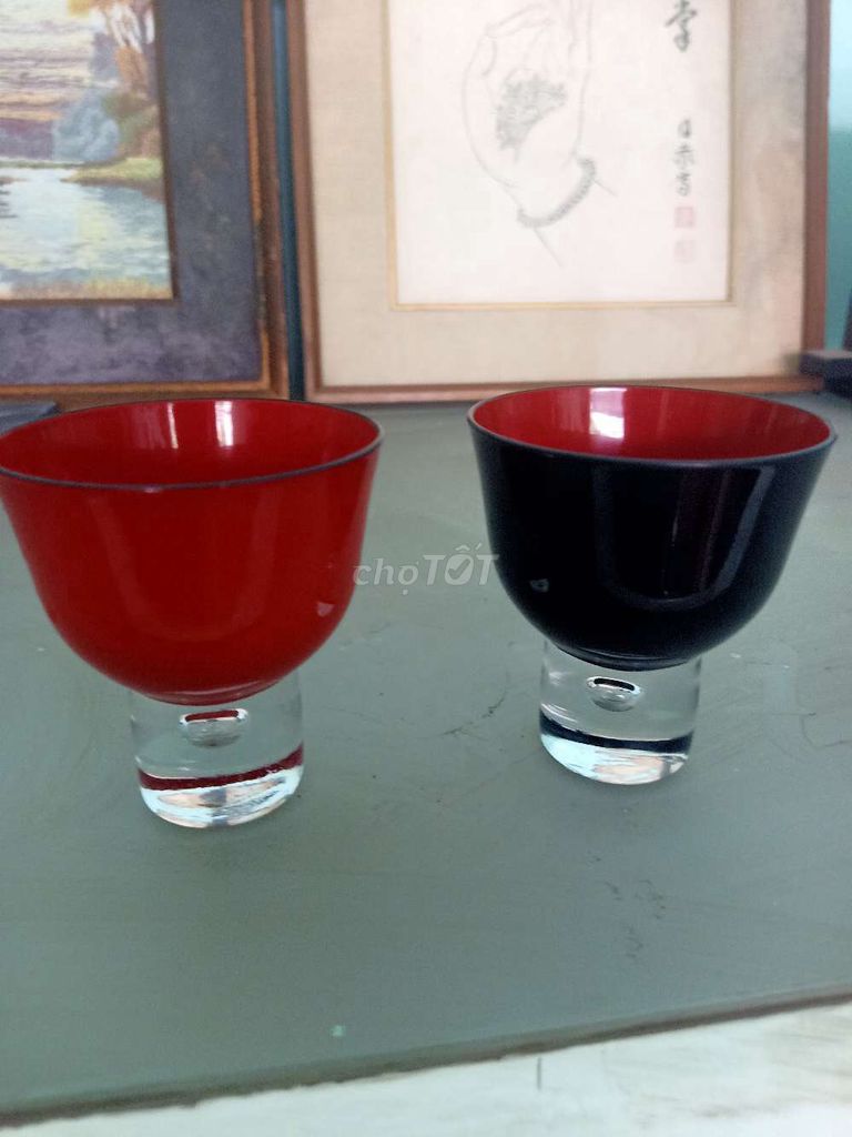 Cốc rượu Sake Thủy tinh Sơn mài Đỏ Đen Mới. Mua bán Dụng cụ nhà bếp tại Huyện Long Thành Đồng Nai được đăng bởi Vũ Đoàn  hình 1