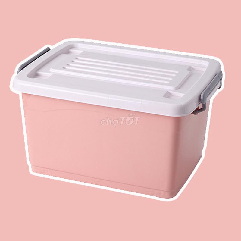 Thùng nhựa đựng đồ có nắp có bánh xe 47*35*25 CM