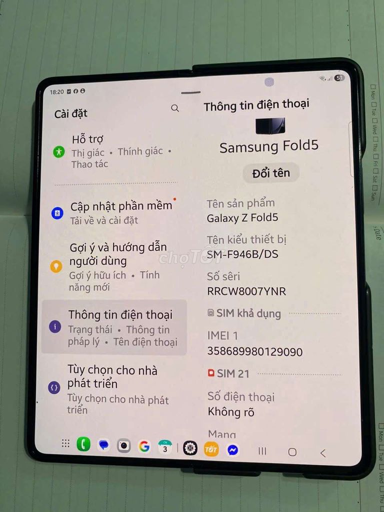 Samsung Galaxy Z Fold5 512GB Đen. Mua bán Điện thoại tại Huyện Nhơn Trạch Đồng Nai được đăng bởi Phương Minh hình 1