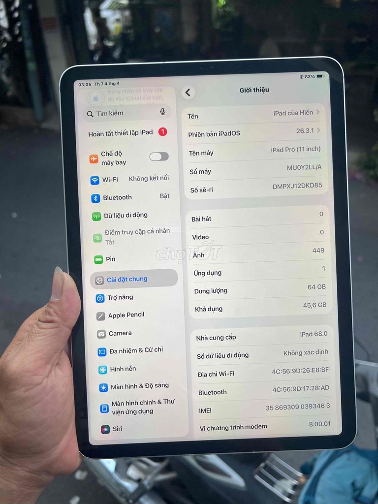 IPad pro 11 inch 2018 64gb Wifi & 4G (màn 120ghz). Mua bán Máy tính bảng tại Thành phố Thủ Đức Tp Hồ Chí Minh được đăng bởi Công ty TNHH Dịch Vụ Ngọc Gia Bảo Computer hình 1