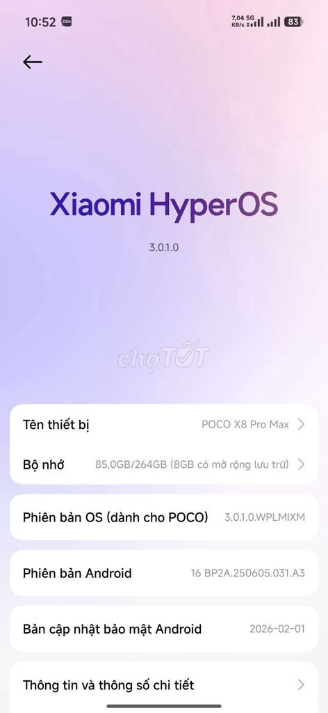 Xiaomi Poco X8 Pro Max 256GB Trắng. Mua bán Điện thoại tại Quận Hai Bà Trưng Hà Nội được đăng bởi Tuấn hình 1