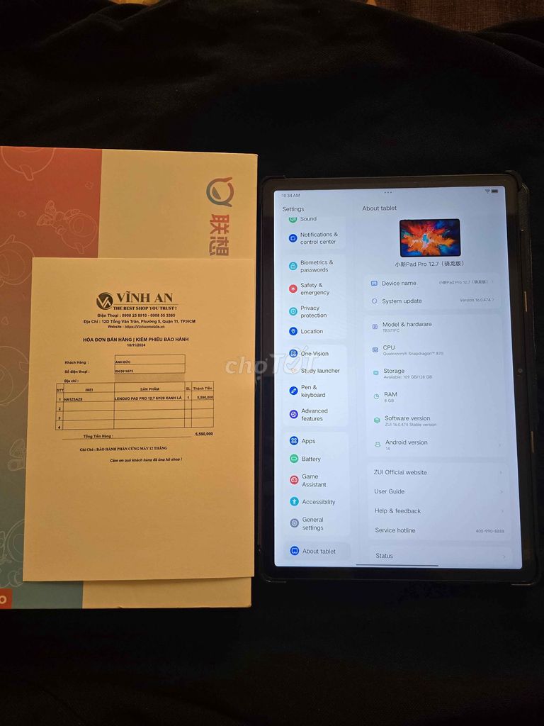 Lenovo Xiaoxin Pad Pro 2023 8GB/128GB. Mua bán Máy tính bảng tại Quận Tân Bình Tp Hồ Chí Minh được đăng bởi Châu Lạc hình 1