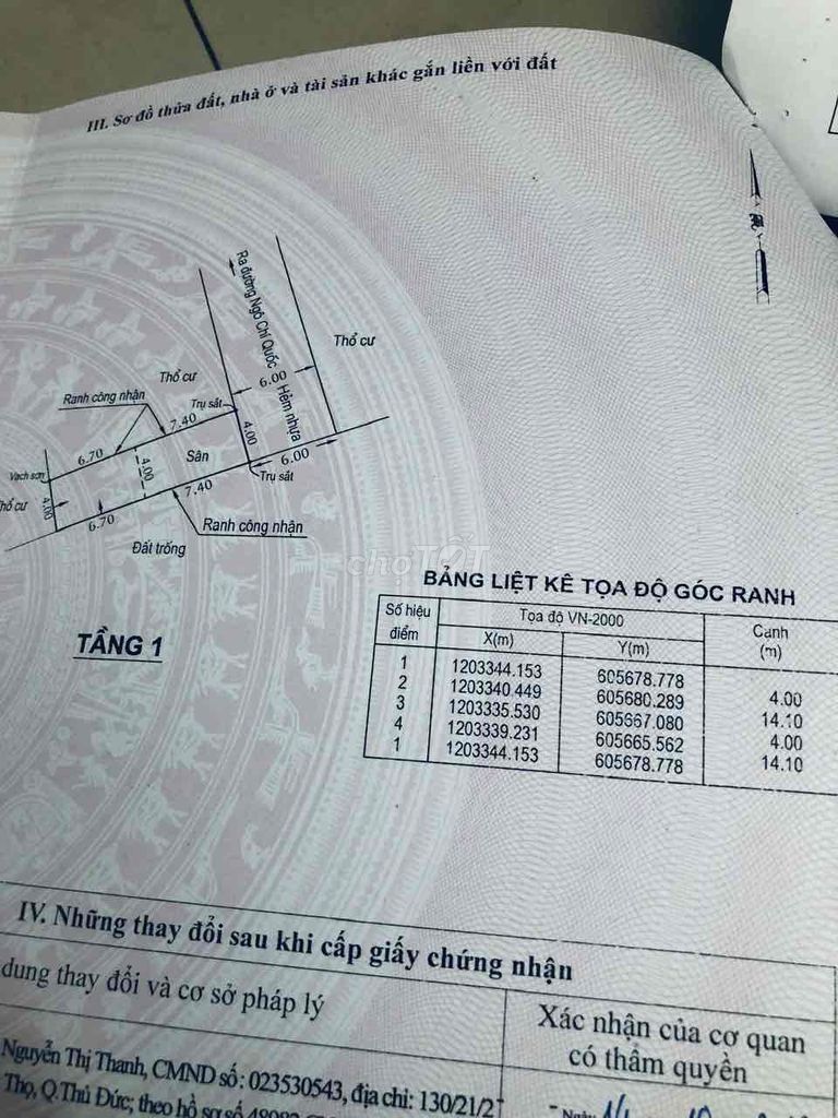 Cần bán lô đất đẹp hẻm 185 Ngô Chí Quốc. Mua bán đất tại Thành phố Thủ Đức Tp Hồ Chí Minh được đăng bởi Nguyễn thị bích tuyền hình 1