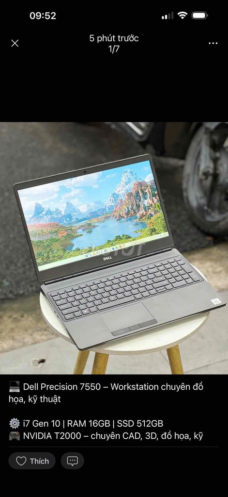 Dell Precision 7550 i7 Gen 10 16GB/512GB Like New. Mua bán Laptop tại Thành phố Biên Hòa Đồng Nai được đăng bởi TRƯƠNG HUY HOÀNG hình 1