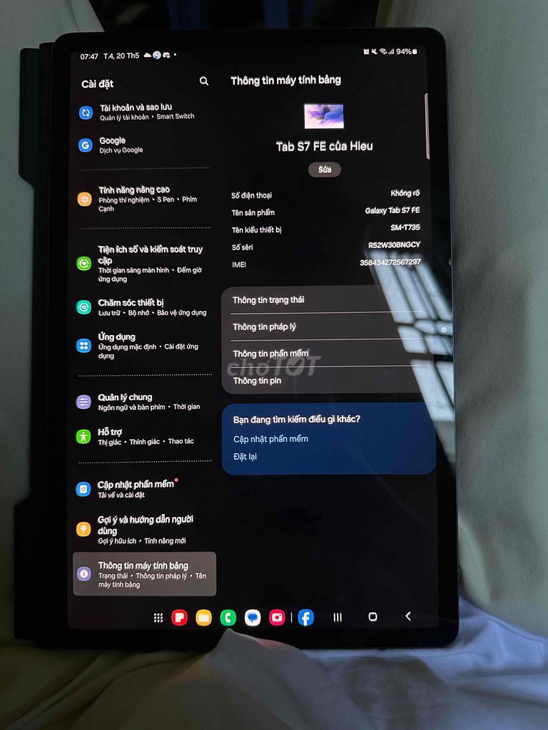 Samsung Tab S7 FE Đen Mới. Mua bán Máy tính bảng tại Quận Long Biên Hà Nội được đăng bởi Hieu Pham hình 1