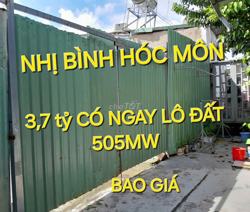 Bao Giá Toàn Sài Gòn - Đất 505m2 có 3,7 tỷ Nhị Bình Hóc Môn TP.HCM