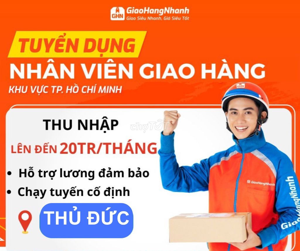 THỦ ĐỨC - TUYỂN DỤNG SHIPPER GIAO HÀNG. Việc làm Tài xế giao hàng xe máy tại Thành phố Thủ Đức Tp Hồ Chí Minh được đăng bởi Phuc Tran  hình 1