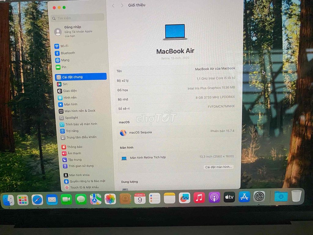 Apple MacBook Air A2179 i5 8GB/256GB. Mua bán Laptop tại Quận 8 Tp Hồ Chí Minh được đăng bởi VÕ NGỌC PHÁT hình 1
