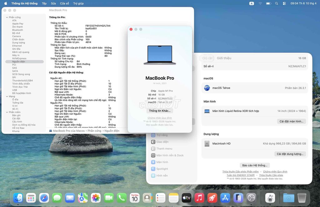 Apple MacBook Pro 14 inch M1 Pro 16GB/1TB. Mua bán Laptop tại Quận Ba Đình Hà Nội được đăng bởi Nguyen  hình 1