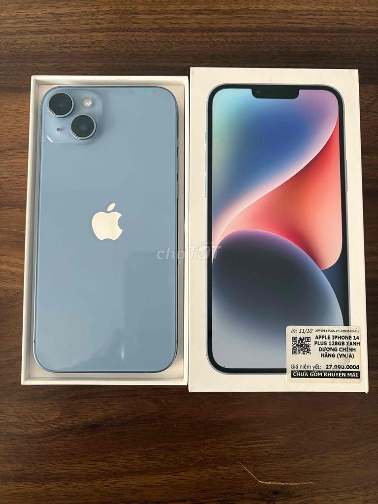 Apple iPhone 14 Plus 128GB Xanh. Mua bán Điện thoại tại Thành phố Thủ Dầu Một Bình Dương được đăng bởi SURFACE VINVIN hình 1