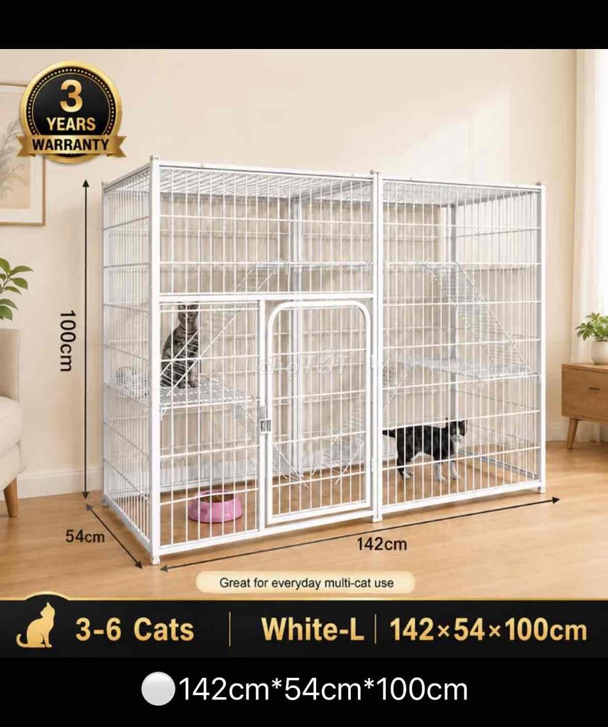 Chuồng mèo kim loại trắng 142x54x100cm. Mua bán Phụ kiện, Thức ăn, Dịch vụ tại Quận Gò Vấp Tp Hồ Chí Minh được đăng bởi Trịnh Kim Xuân  hình 1