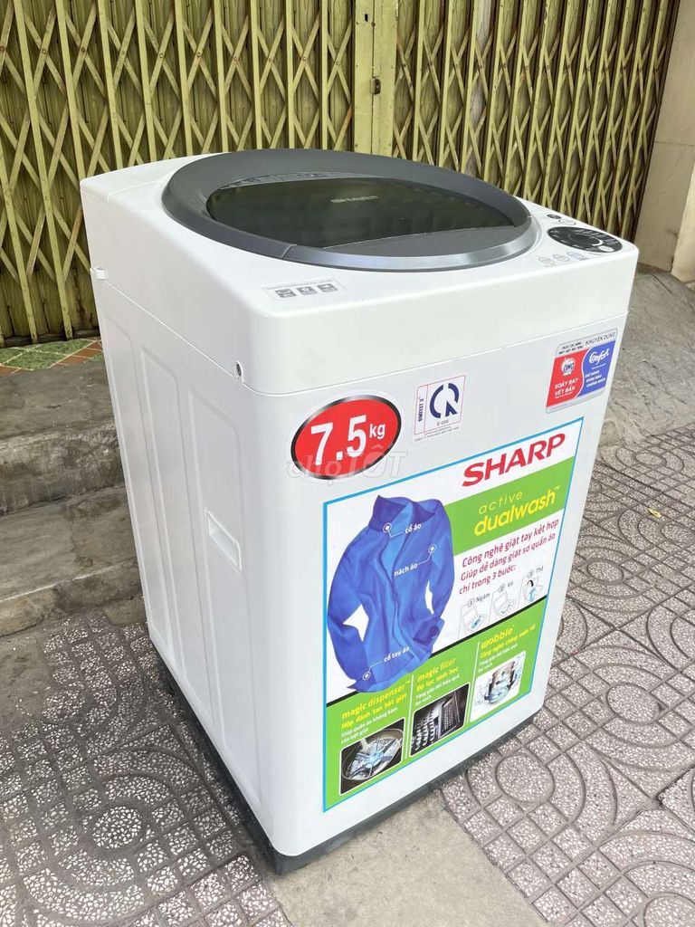 Máy giặt Sharp 7,5 kg giặtvắt êm nhẹ ₫iện