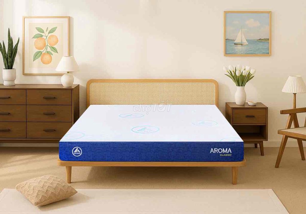 Nệm Aroma Classic Foam Trắng Xanh Thoáng khí. Mua bán Giường, chăn ga gối nệm tại Thành phố Cà Mau Cà Mau được đăng bởi Nệm Giá Kho Cà Mau hình 1