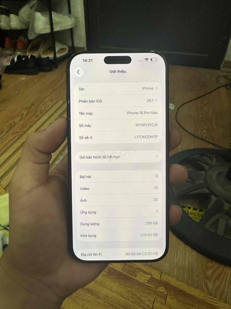 Apple iPhone 16 Pro Max 256GB Đen. Mua bán Điện thoại tại Quận Hai Bà Trưng Hà Nội được đăng bởi Trần Duy anh hình 1
