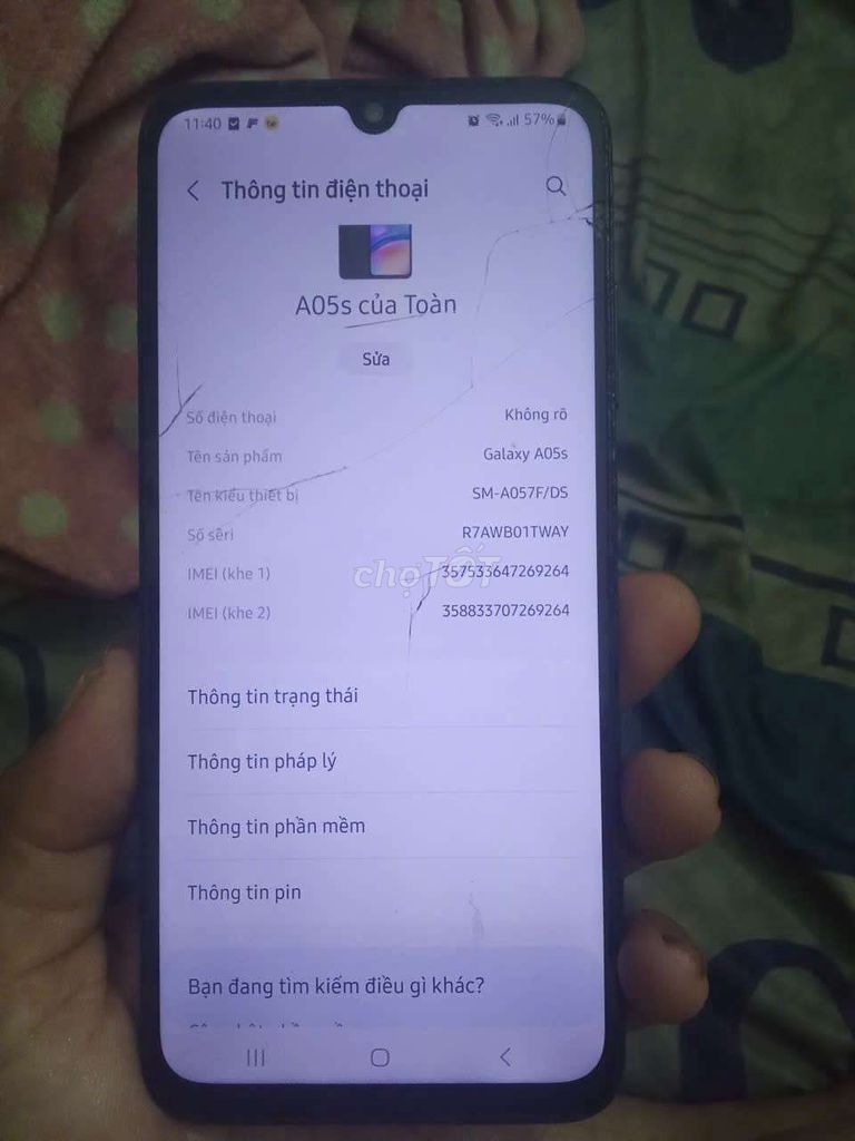 Samsung Galaxy A05s Đen Kính nứt. Mua bán Điện thoại tại Quận Gò Vấp Tp Hồ Chí Minh được đăng bởi Tuấn Vario hình 1