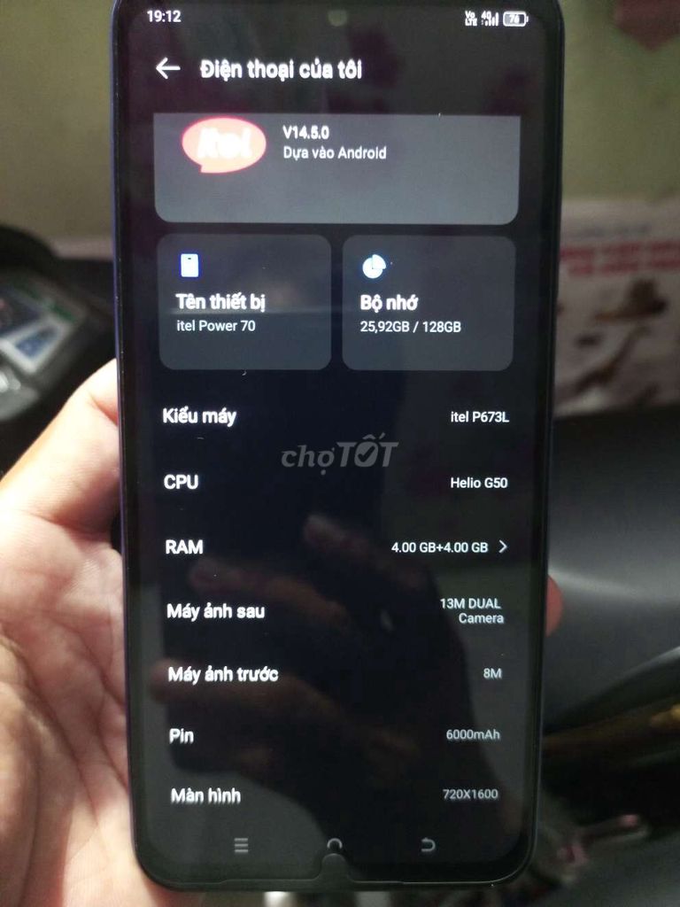 itel Power 70 Xanh 8GB/128GB. Mua bán Điện thoại tại Quận Ninh Kiều Cần Thơ được đăng bởi Lê Minh hình 1