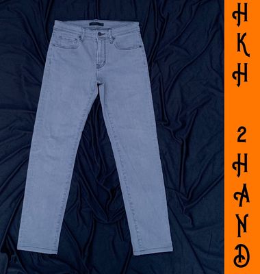 FREESHIP-Jeans nam UNIQLO xám nhạt-dầy-sz 28 eo 76