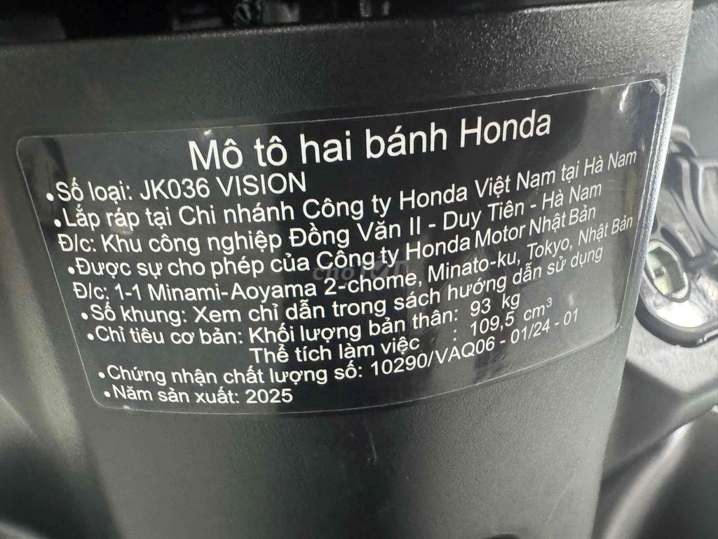 ✅VISION 2025 ĐẸP ZIN NHƯ MỚI 👍. Mua bán Xe máy tại Thành phố Long Xuyên An Giang được đăng bởi Cầm Đồ Bình Tâm  hình 4