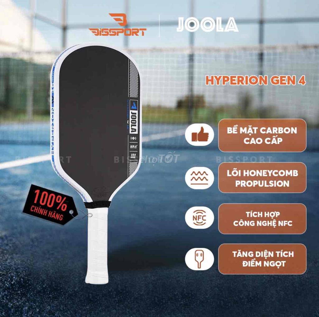 Vợt pickleball Joola Hyperion Gen 4 Carbon Đen