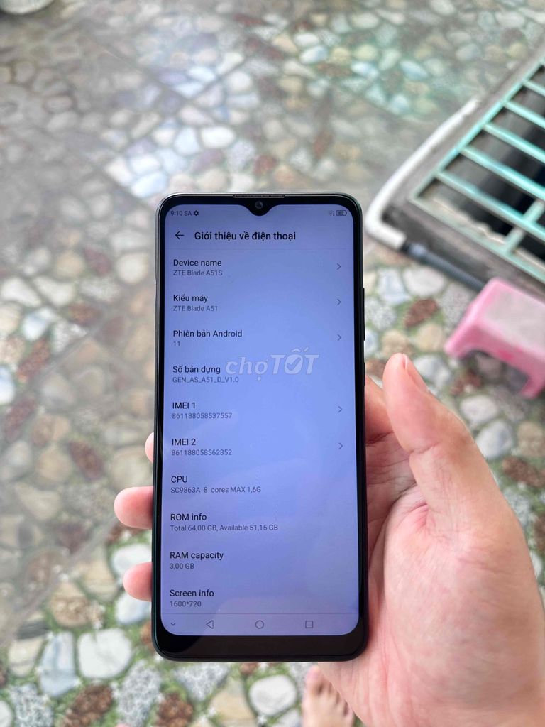 ZTE Blade A51S 64GB Đen. Mua bán Điện thoại tại Thành phố Biên Hòa Đồng Nai được đăng bởi Linh Lang hình 1