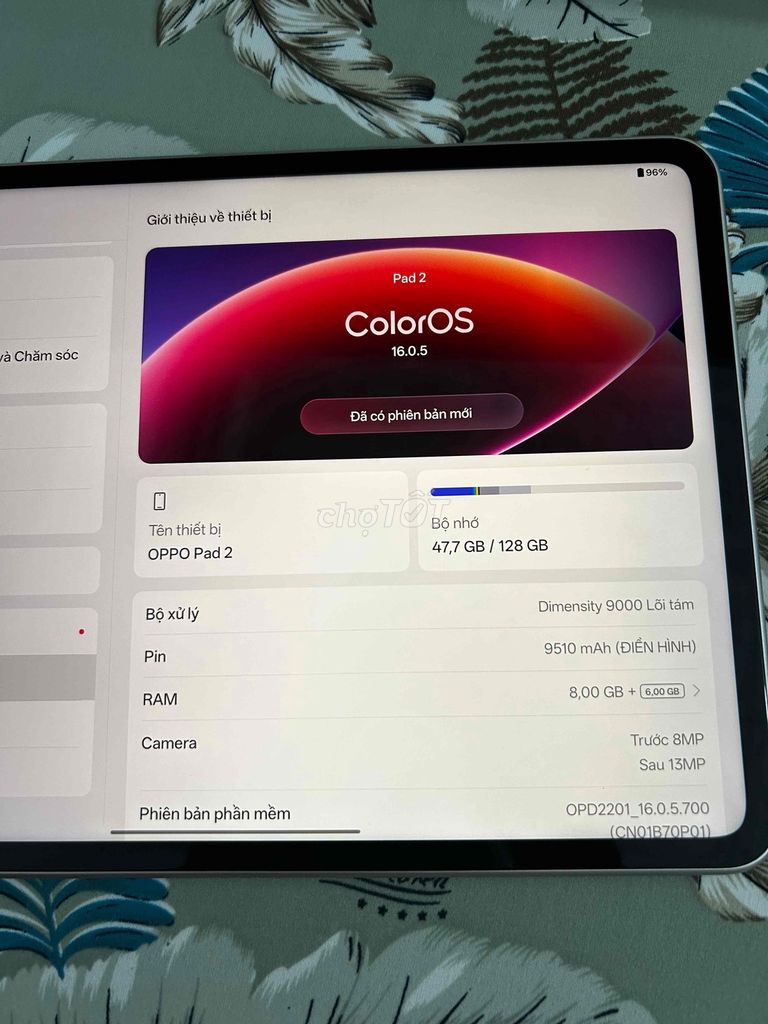Oppo Pad 2 Dimensity 9000 8GB/128GB Vàng hồng. Mua bán Máy tính bảng tại Huyện Tam Bình Vĩnh Long được đăng bởi Quang hình 1