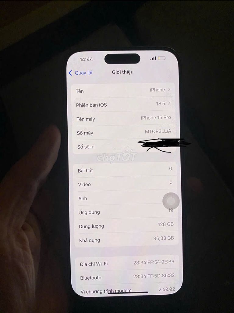 iPhone 15 Pro 128GB Xám. Mua bán Điện thoại tại Huyện Hải Lăng Quảng Trị được đăng bởi Hoàng Mã Đại  hình 1