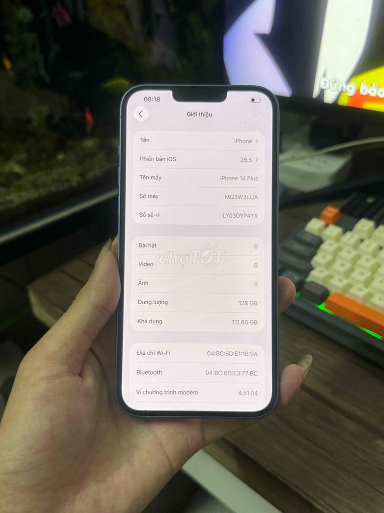 Apple iPhone 14 Plus 128GB Xanh 95%. Mua bán Điện thoại tại Quận Bình Thạnh Tp Hồ Chí Minh được đăng bởi Cận táo chuẩn  hình 1