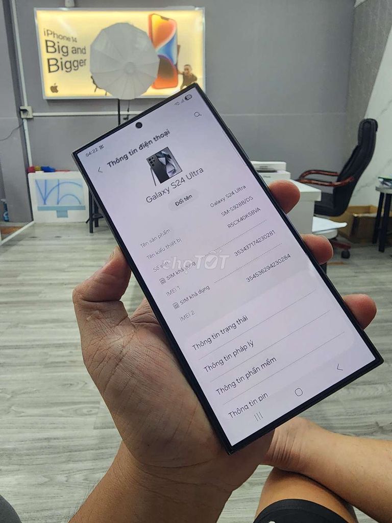 Samsung Galaxy S24 Ultra 5G 256GB mở knox. Mua bán Điện thoại tại Quận Ninh Kiều Cần Thơ được đăng bởi dienthoaidao hình 1