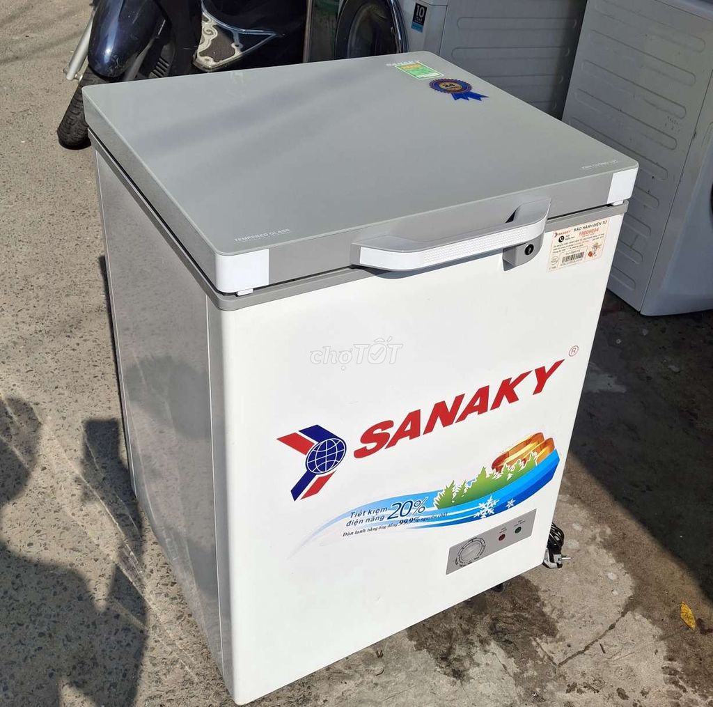 Tủ đông Sanaky 100l nắp kính cường lực. Mua bán Tủ lạnh tại Quận 7 Tp Hồ Chí Minh được đăng bởi  Thành điện lạnh hình 1