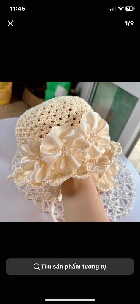 Nón len bé gái màu Kem. Mua bán Phụ kiện thời trang khác tại Thành phố Dĩ An Bình Dương được đăng bởi Tố Nguyên hình 1