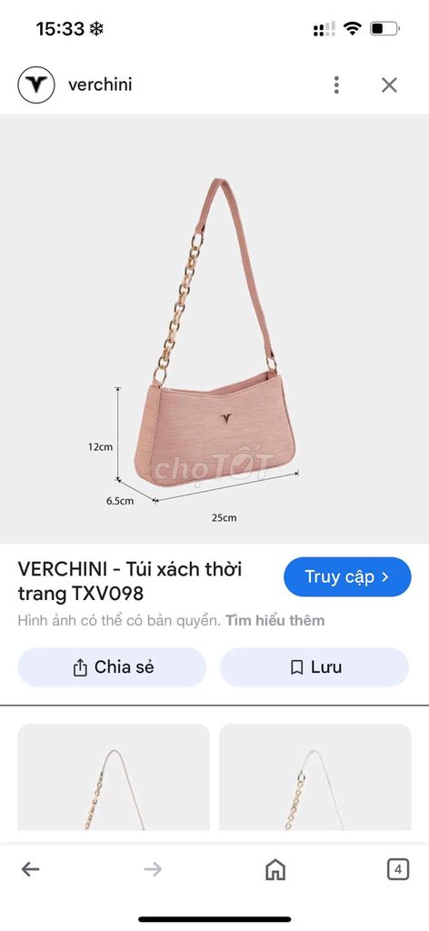 túi xách verchini chính hãng mua trong store