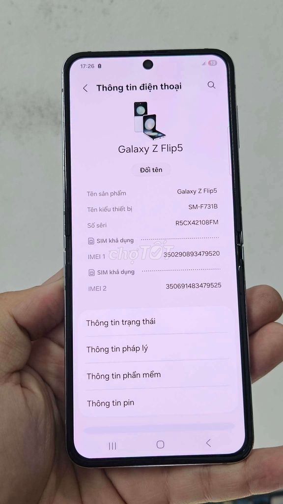 Samsung Galaxy Z Flip5 256GB Xanh bạc hà. Mua bán Điện thoại tại Quận Thanh Xuân Hà Nội được đăng bởi nguyễn nga hình 1
